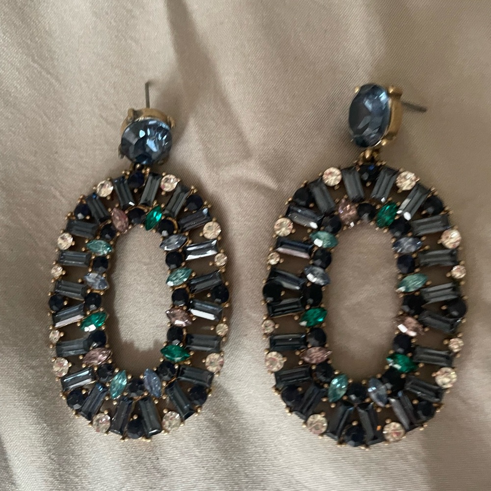 Multicolored Stone Statement Earrings - image 5